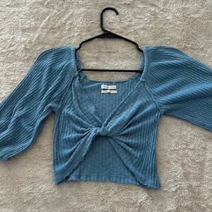 Urban Outfitters Blue Ribbed Crop Top